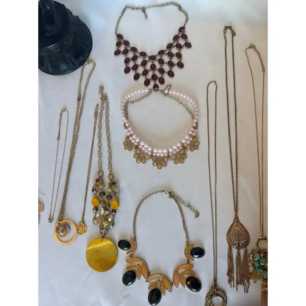 Gold Tone Y2K Jewelry Lot Dainty Glam Stack Bracelets Necklaces Earrings 24 PC - Picture 8 of 9